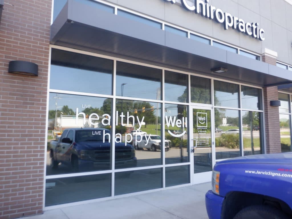 Storefront windows and entrance at Well Health & Chiropractic Dickson